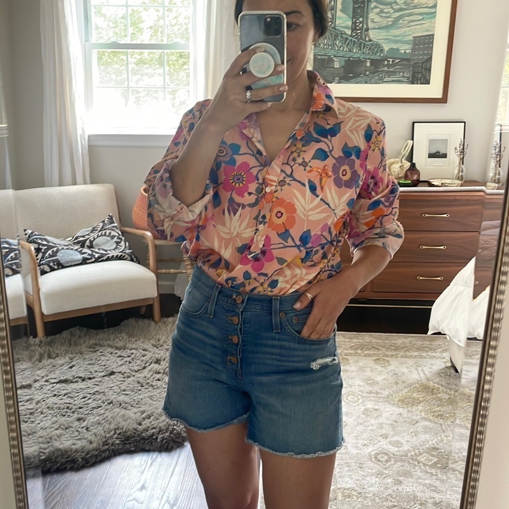 J. Crew High Rise Button Front JeanShort - Picture 2 of 13